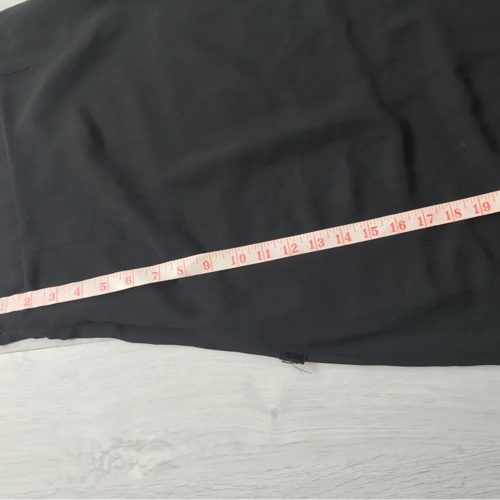 STYLE NANDA SKIRT BLACK SHEER MIDI SIDE SLITS LINER WOMENS MEDIUM